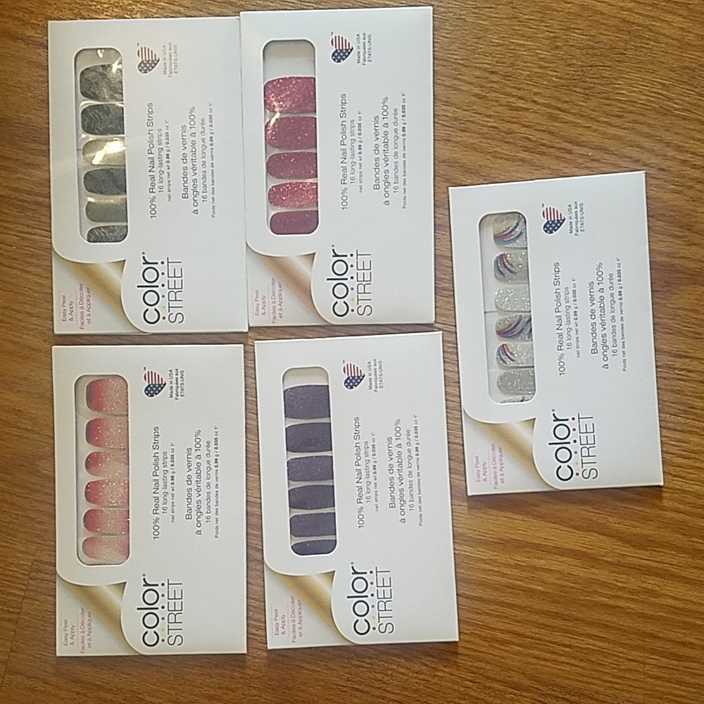 5 pack of Color Street glitter nail strips